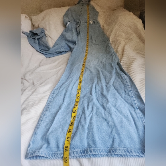 Zara Z1975 HALTER NECK DENIM JUMPSUIT light blue BNWT - Picture 14 of 16